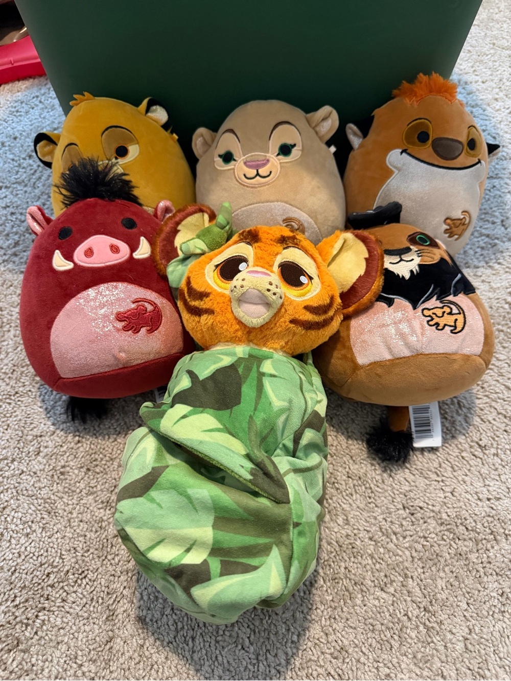 Disney Baby Tiger Cub Plush with Blanket Pouch & Lion King Squishmallows Bundle